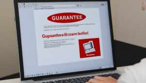 a-sign-on-a-computer-and-reads-guarantee-9-step-video