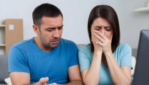 unbeatable-affiliate-marketing-man-giving-bad-news-to-his-wife